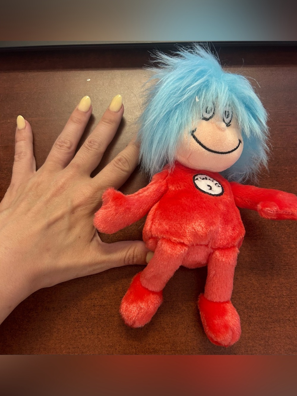 Dr. Seuss Thing 1 Plush Lot of 2 Blue Hair Stuffed Animals 8” EUC - Picture 2 of 3